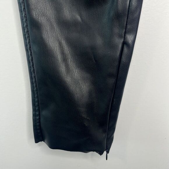 Zara Black Skinny Faux Vegan Leather Pants With Zipper Ankles XS - Picture 4 of 15